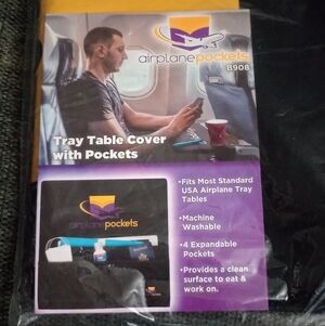 Expedia Tray Table Cover With Pockets Airplane Travel Accessories